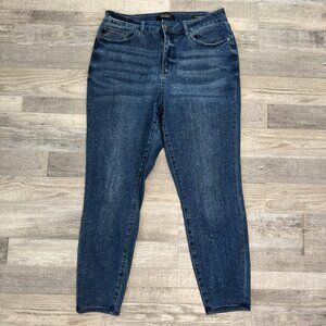 Judy Blue Speckled Dark Blue Cropped Jeans